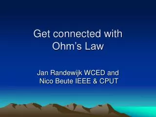 Get connected with Ohm’s Law