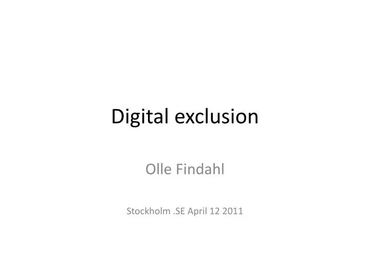 digital exclusion