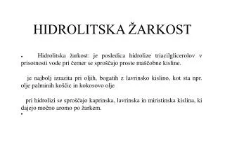 hidrolitska arkost