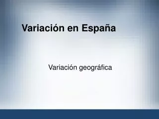 variaci n en espa a