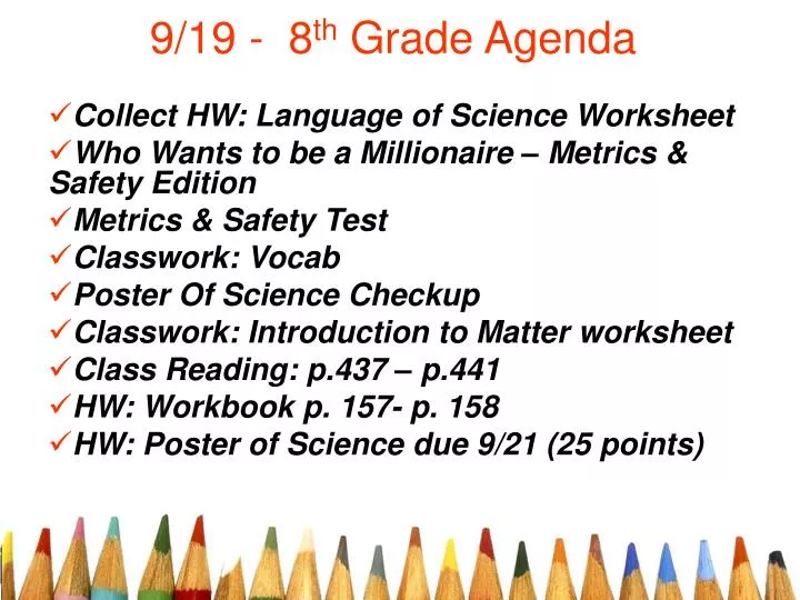 9 19 8 th grade agenda
