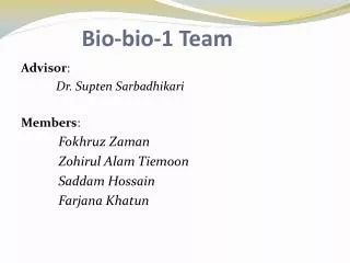 Bio-bio-1 Team
