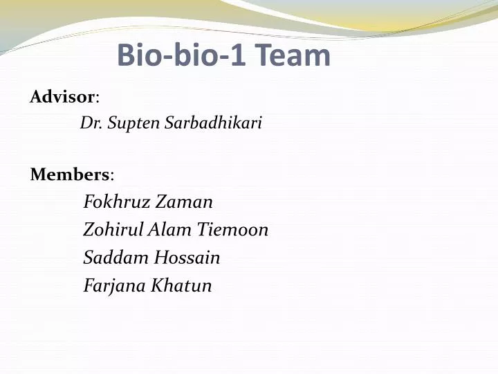bio bio 1 team