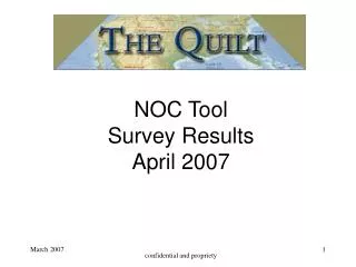 NOC Tool Survey Results April 2007