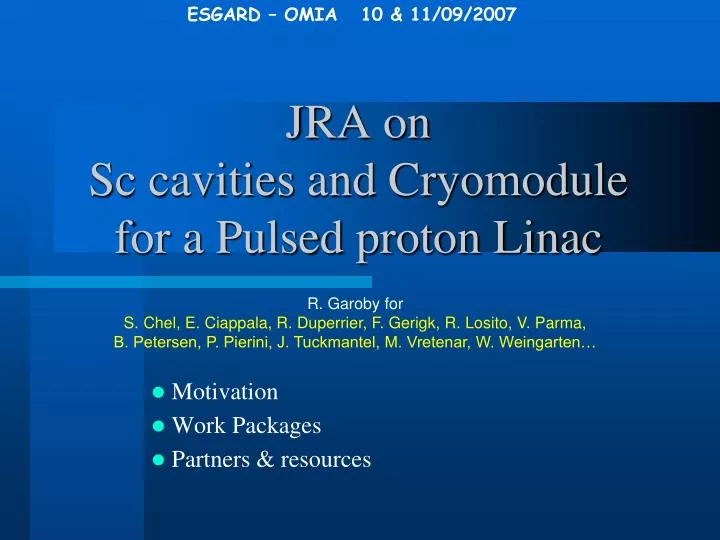 jra on sc cavities and cryomodule for a pulsed proton linac