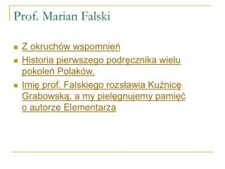 prof marian falski