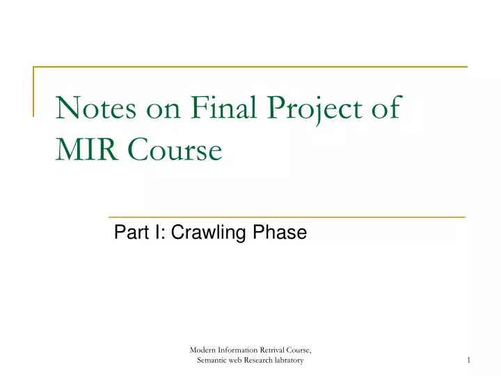 notes on final project of mir course