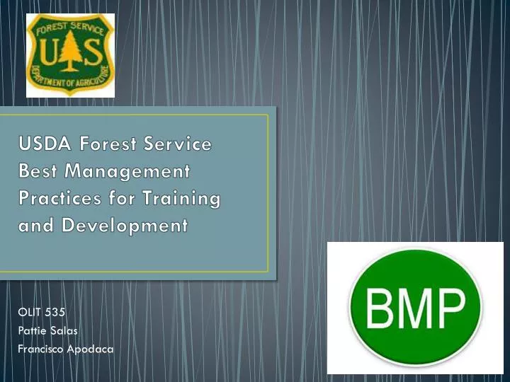 PPT USDA Forest Service Best Management Practices For Training And 