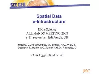Spatial Data e-Infrastructure