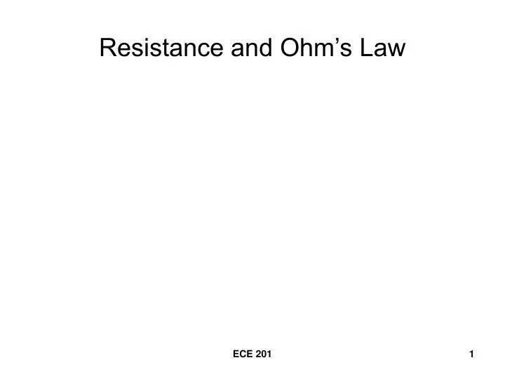 resistance and ohm s law