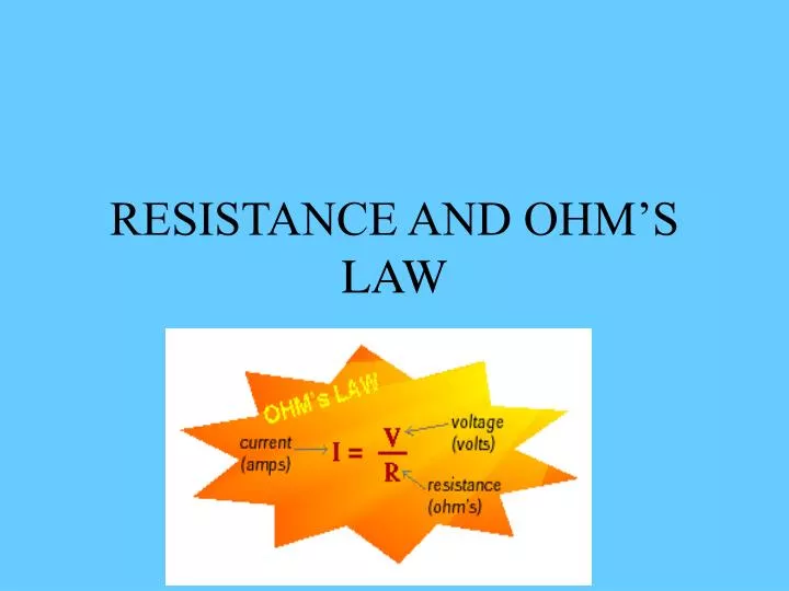 resistance and ohm s law