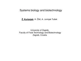 Systems biology and biotechnology