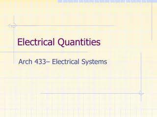 Electrical Quantities