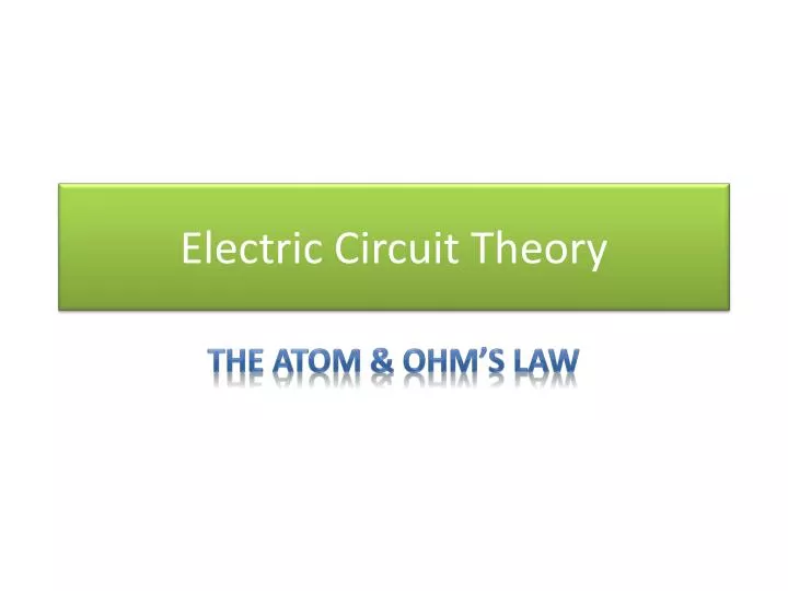 electric circuit theory