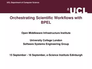 Orchestrating Scientific Workflows with BPEL
