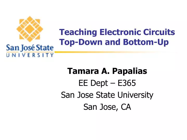 teaching electronic circuits top down and bottom up