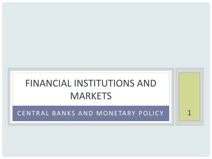 financial institutions and markets