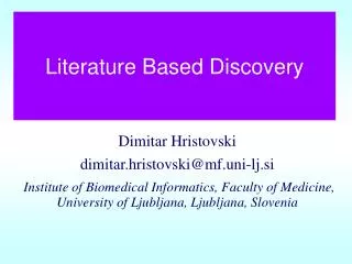Literature Based Discovery