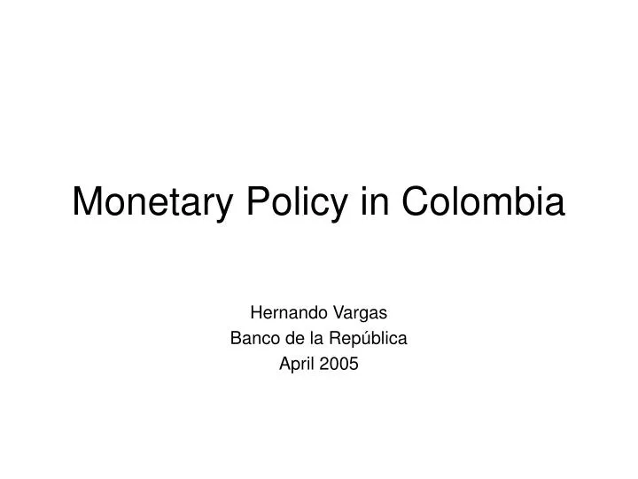monetary policy in colombia