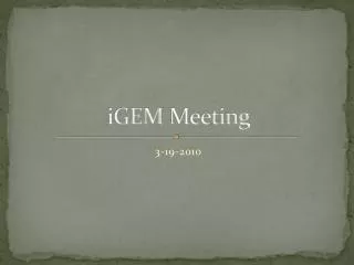 iGEM Meeting