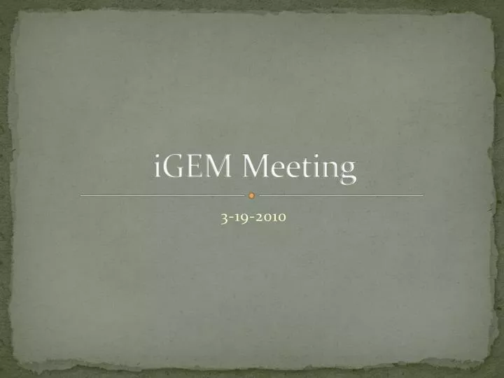 igem meeting