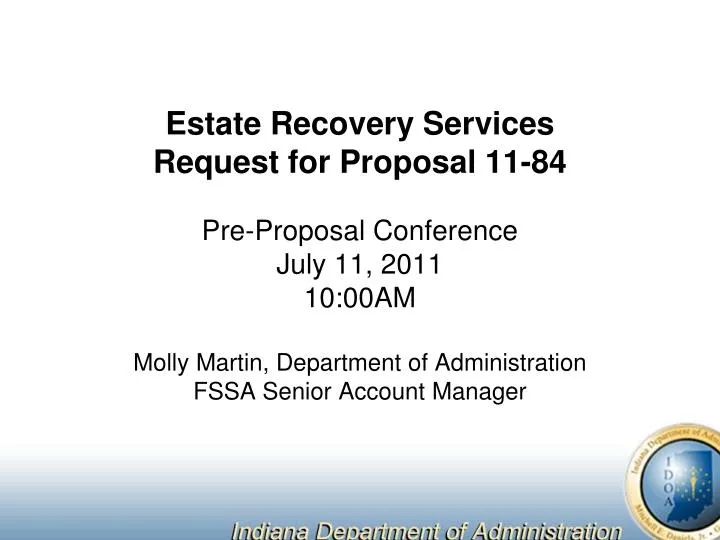 estate recovery services request for proposal 11 84
