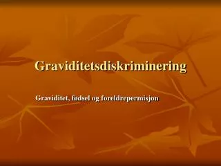 graviditetsdiskriminering