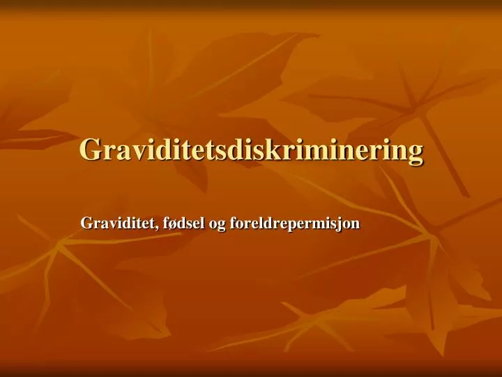 graviditetsdiskriminering