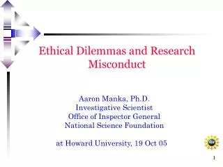 Ethical Dilemmas and Research Misconduct