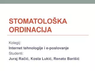 stomatolo ka ordinacija