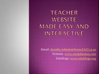Teacher Website Made easy and interactive