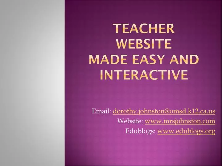 teacher website made easy and interactive