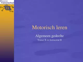 motorisch leren