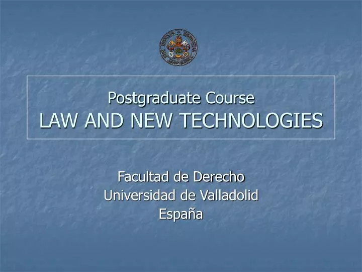 postgraduate course law and new technologies