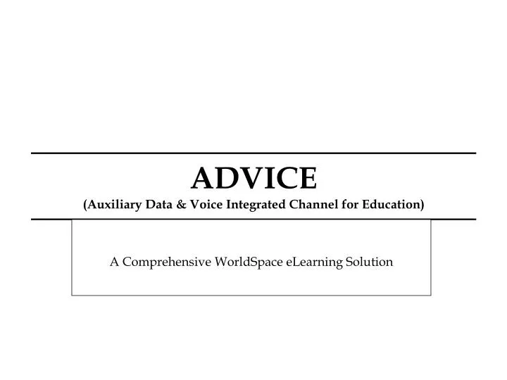 a comprehensive worldspace elearning solution