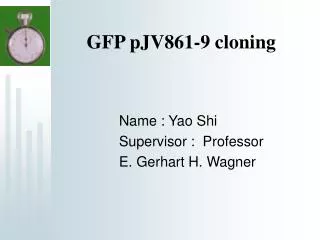 GFP pJV861-9 cloning