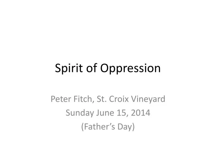 spirit of oppression