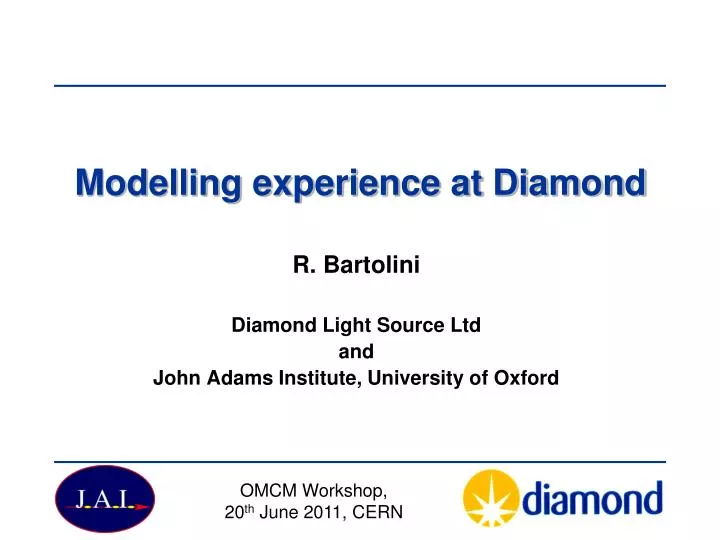 modelling experience at diamond