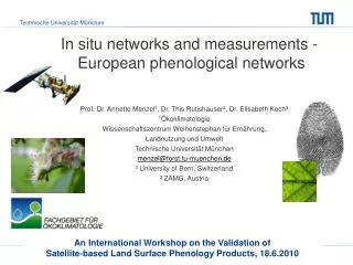 In situ networks and measurements - European phenological networks