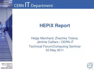 HEPiX Report