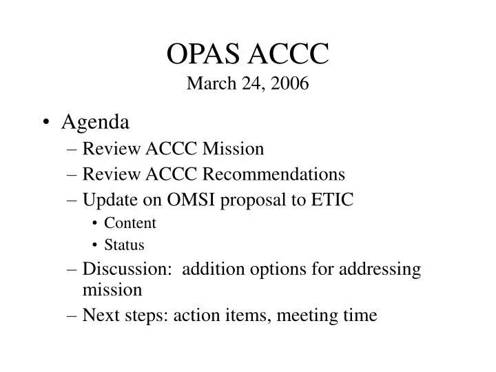 opas accc march 24 2006