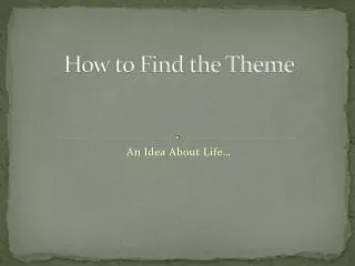 How to Find the Theme