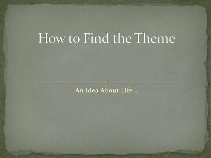 how to find the theme
