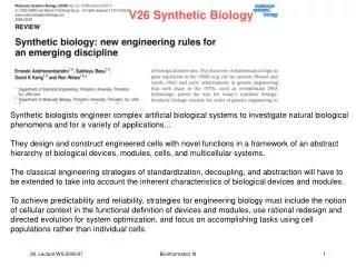 V26 Synthetic Biology