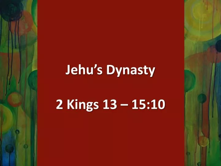 jehu s dynasty