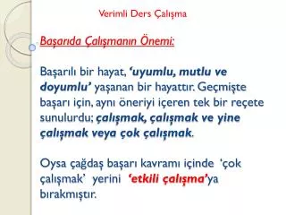 verimli ders al ma