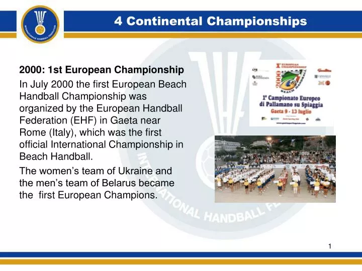 4 continental championships