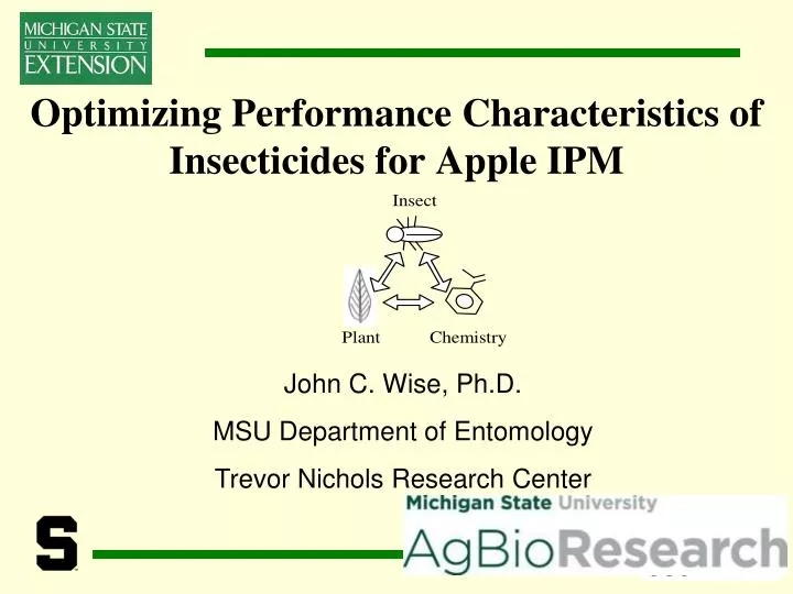 optimizing performance characteristics of insecticides for apple ipm