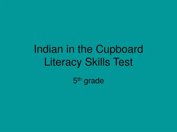 indian in the cupboard literacy skills test