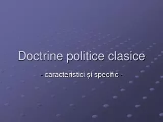 doctrine politice clasice